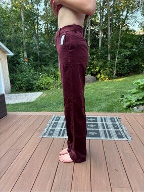 GAP Straight Leg Pants in Deep Burgundy